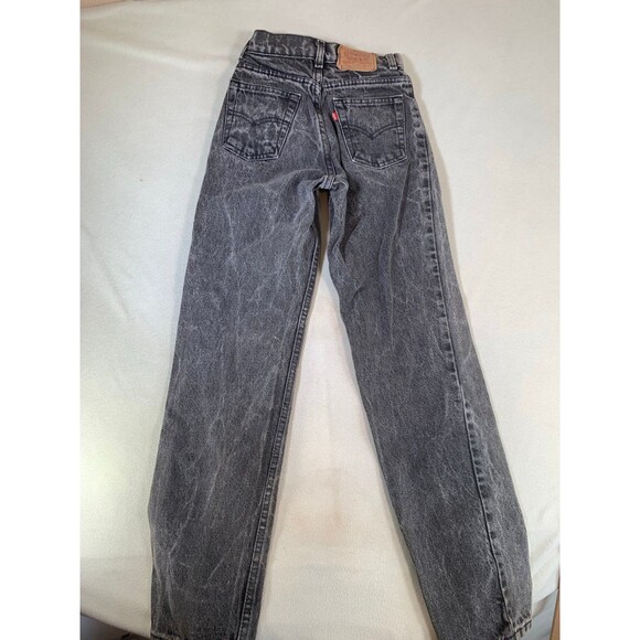 Vintage Levis 7505-0256 26x30 Black Acid Wash 80s Student Jeans Made In USA - Picture 7 of 8